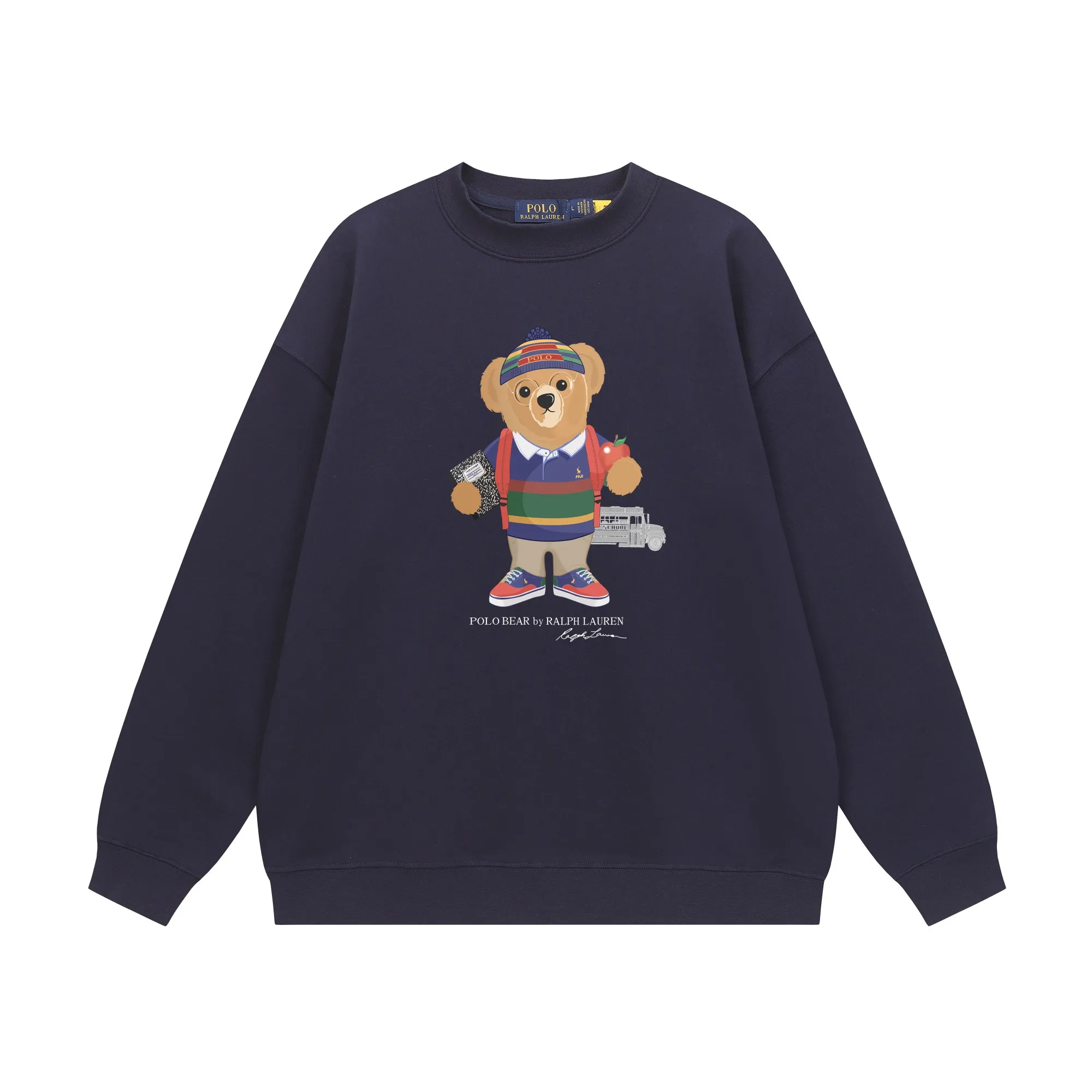 P200 Long-term stock] RalphLauren/Ralph Lauren 2025 autumn and winter new bear letter print 420g heavy large terry sweatshirt Ralph Lauren's age-reducing item, the coat fabric is made of 85% cotton ➕15% polyester, which not only retains the softness, comfort and breathability of cotton, but also adds the wear resistance and wrinkle resistance of polyester fiber, making the clothes more durable and easy to care for. Even in slightly cooler weather, you won't feel stuffy when wearing it. This kind of fabric has a natural crisp feel and is not easy to pill or deform. The bear on the chest is printed with English letters. It is full of color, full of three-dimensionality, and lifelike, adding a bit of liveliness and interest to the whole sweatshirt. There is no pressure to dress, regardless of age or gender. Complete accessories! Color: black, white, navy blue, light floral gray Size: M-L-XL-XXL